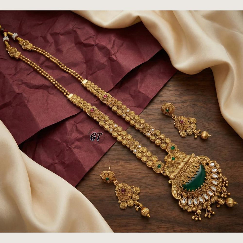 Rose Gold Plated Pota Stone Choker Necklace | Bridal Jewellery India