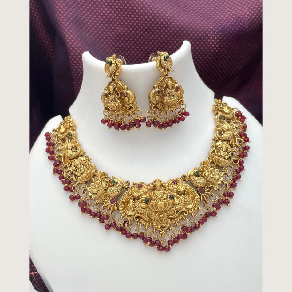 Oriental Temple Necklace in Sterling Silver | Bridal Jewellery India