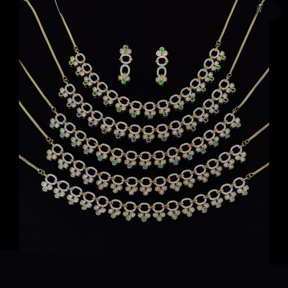Modern Glam Kundan Necklace in Gold Plated   Silver | Bridal Jewellery India