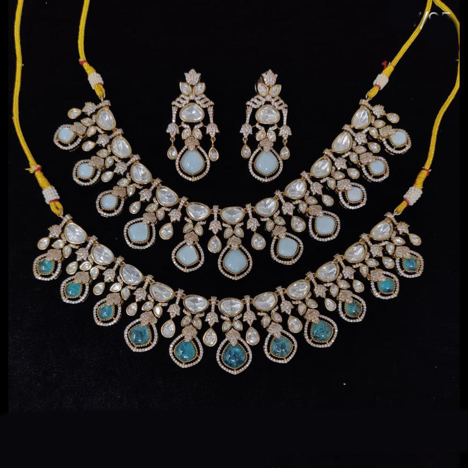 Kundan Necklace in Sterling Silver | Bridal Jewellery India