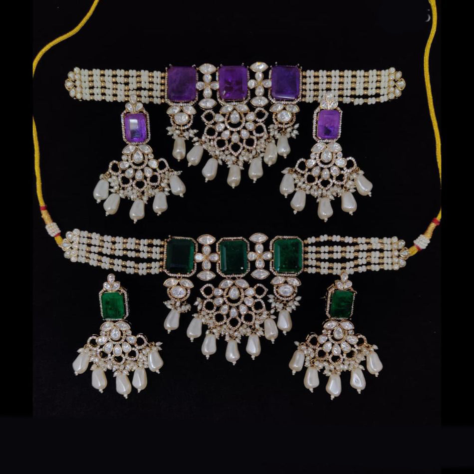 Kundan Choker Necklace in Gold Plated | Bridal Jewellery India