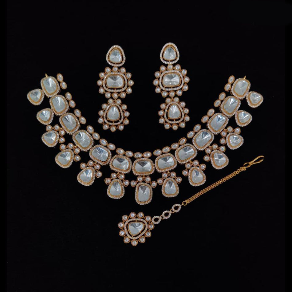 Kundan Choker Necklace in Gold Tone for Festive Occasions | Bridal Jewellery India
