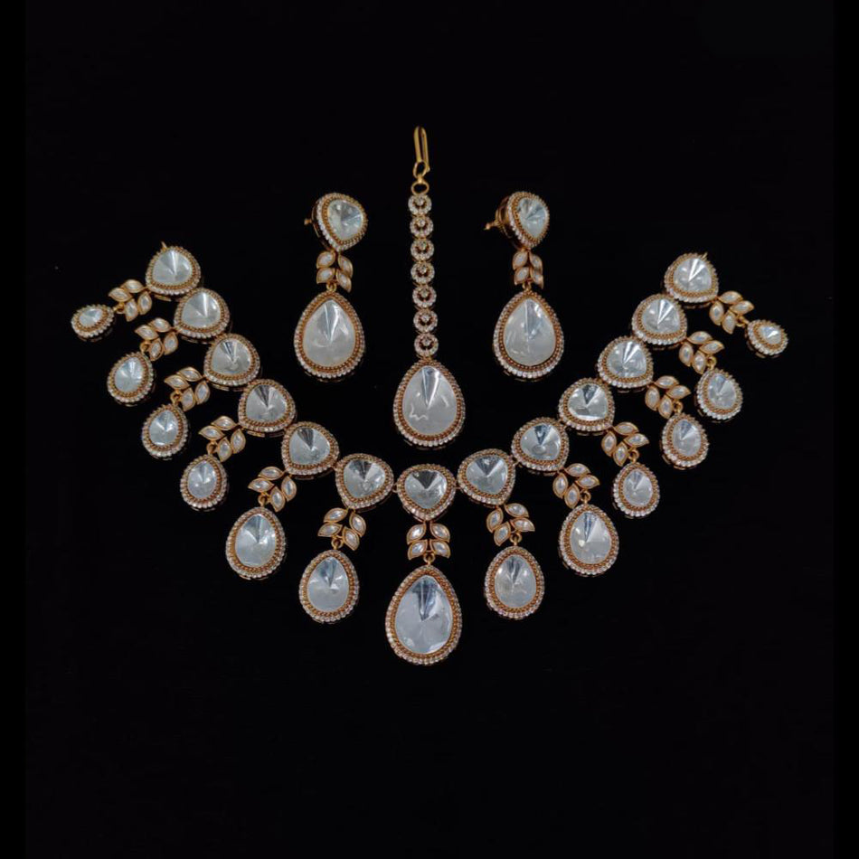 Kundan Choker Necklace in Gold Plated with Polki Stones | Bridal Jewellery India