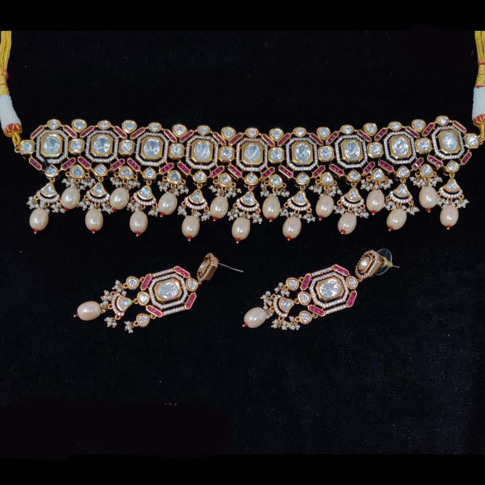 Kundan Choker Necklace in Gold Tone for Bridal Wear | Bridal Jewellery India