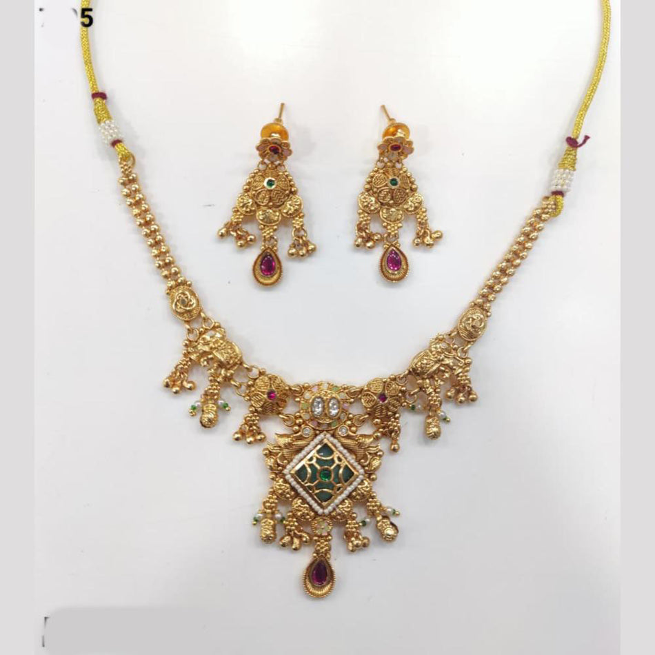 Meenakari Necklace in Sterling Silver | Bridal Jewellery India