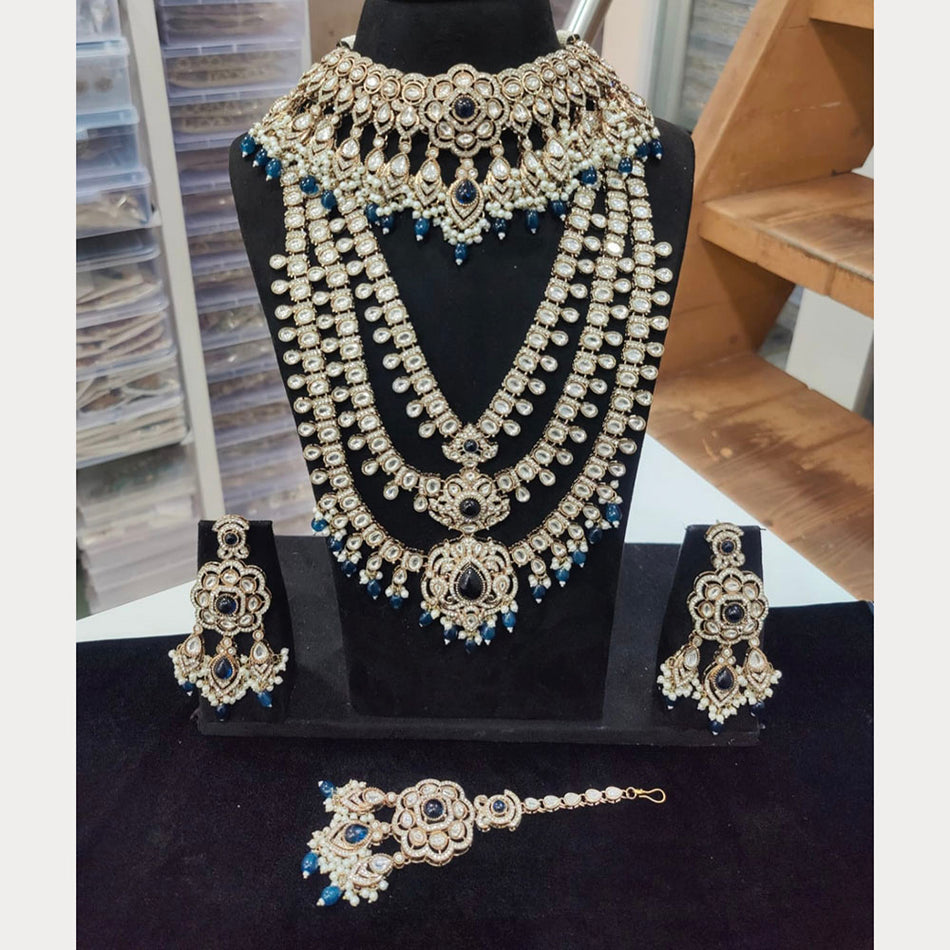 Kundan Choker Necklace in Gold Plated with Pearls | Bridal Jewellery India