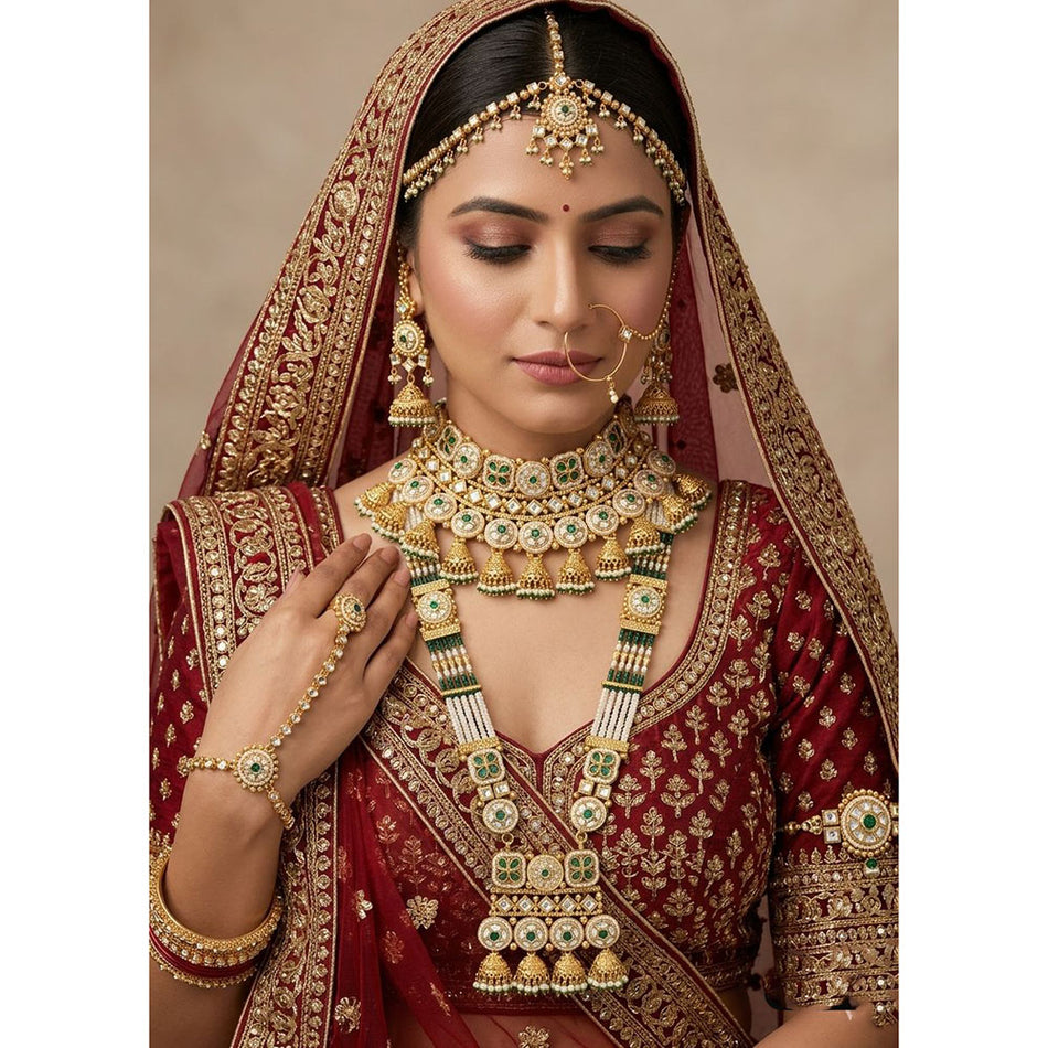 Kundan Choker Necklace in Gold Tone for Bridal Wear | Bridal Jewellery India