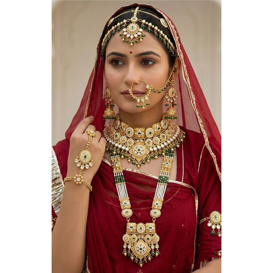 Kundan Choker Necklace in Sterling Silver | Bridal Jewellery India