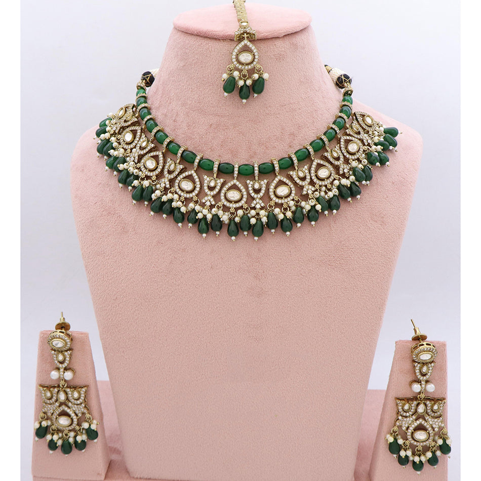 Kundan Choker Necklace in Gold Plated | Bridal Jewellery India
