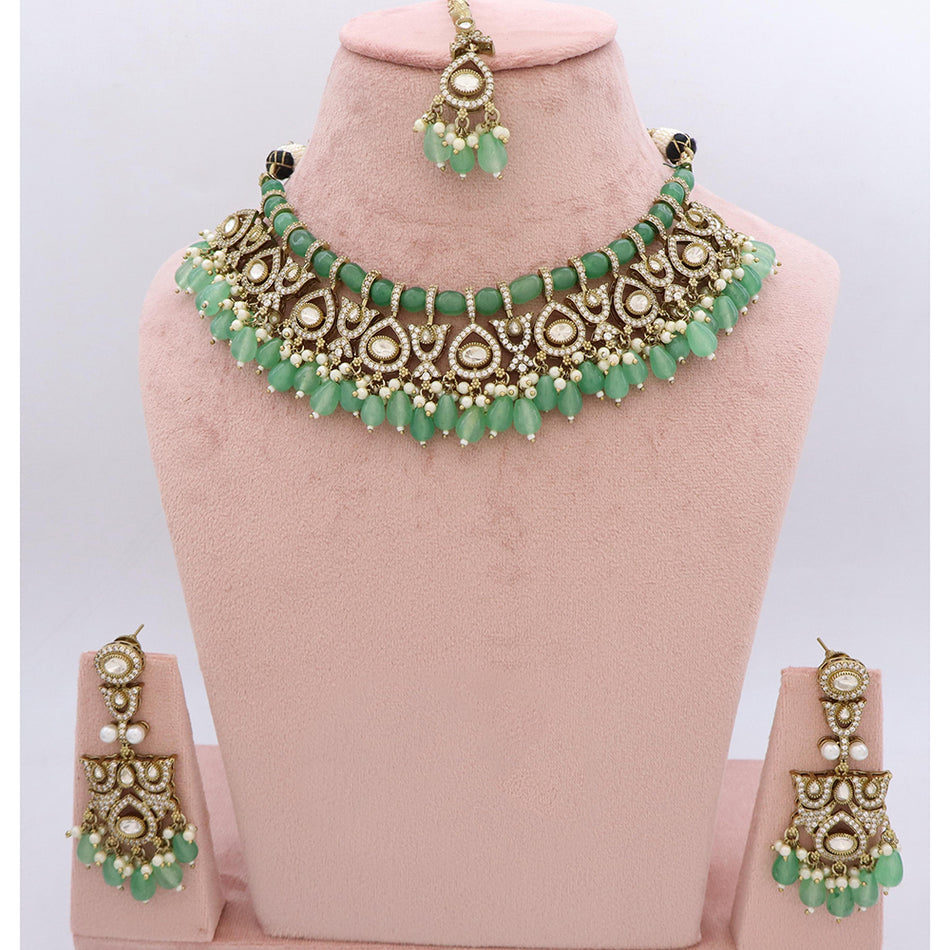 Kundan Choker Necklace in Gold Plated | Bridal Jewellery India