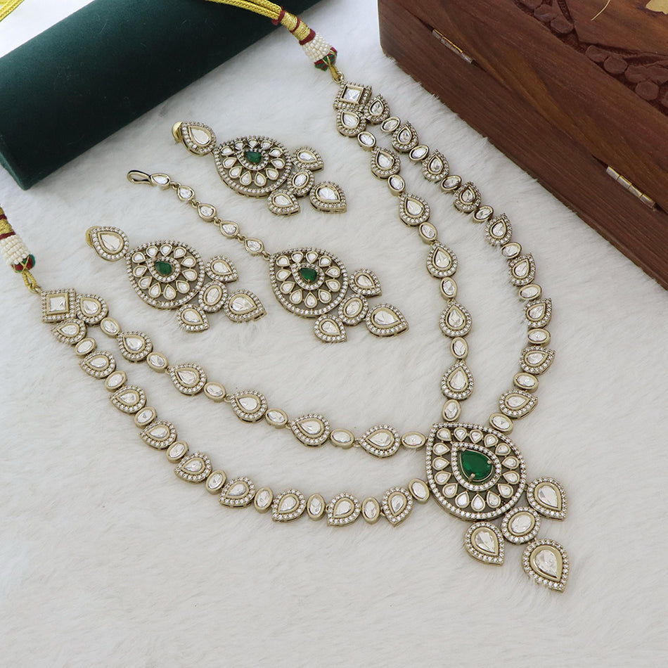 Kundan Choker Necklace in Gold Plated with Polki Stones | Bridal Jewellery India