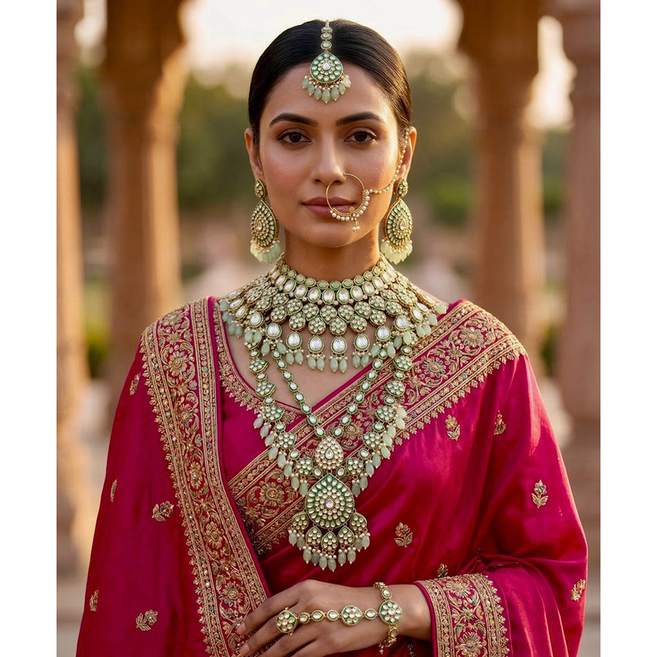 Kundan Choker Necklace in Gold Tone | Bridal Jewellery India