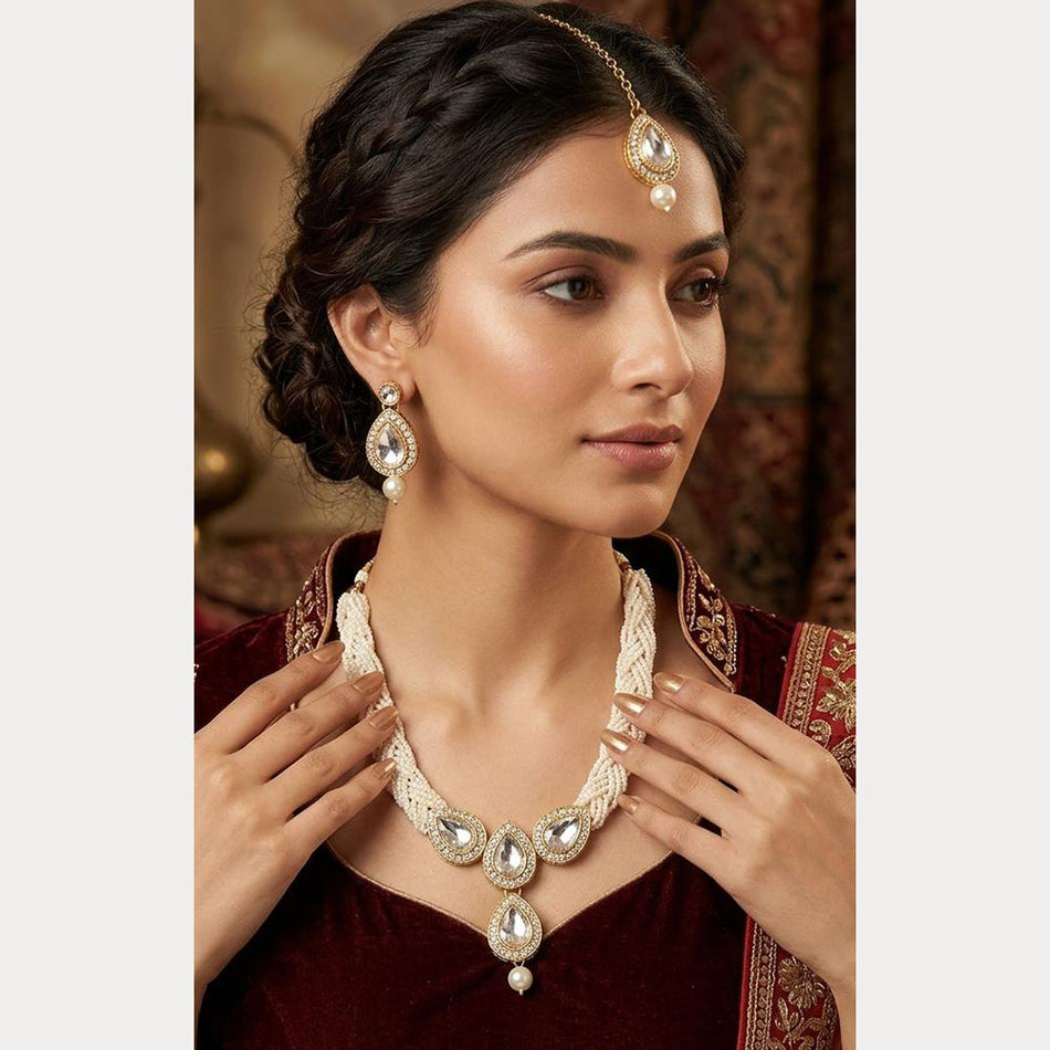 Kundan Necklace in  Gold Plated | Bridal Jewellery India