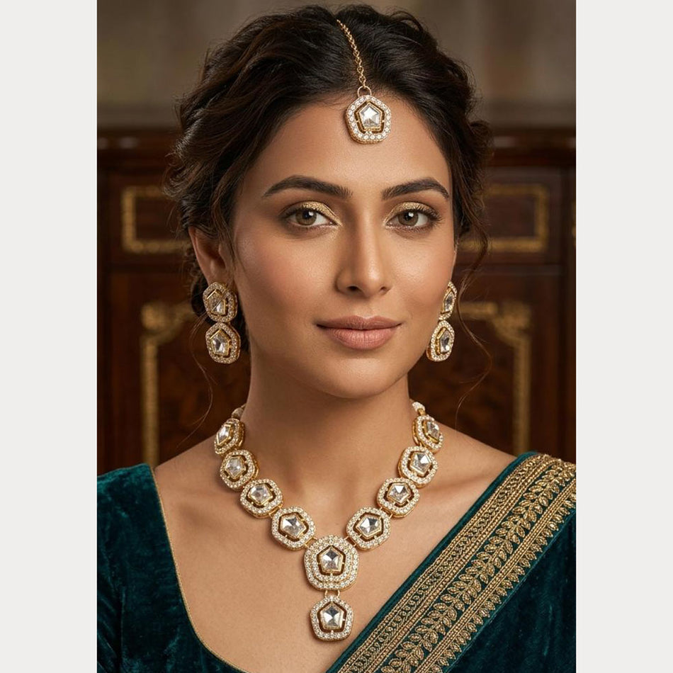 Kundan Necklace in 14K Gold Plated | Bridal Jewellery India