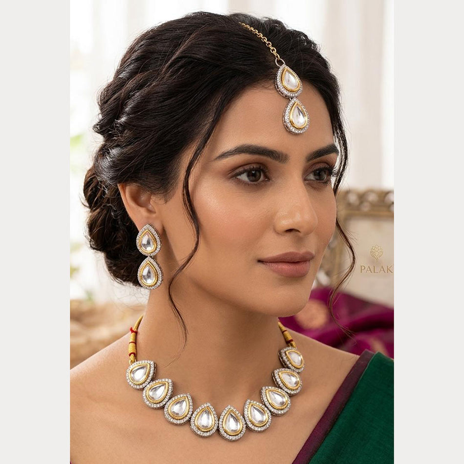 Kundan Choker Necklace in Gold Plated | Bridal Jewellery India