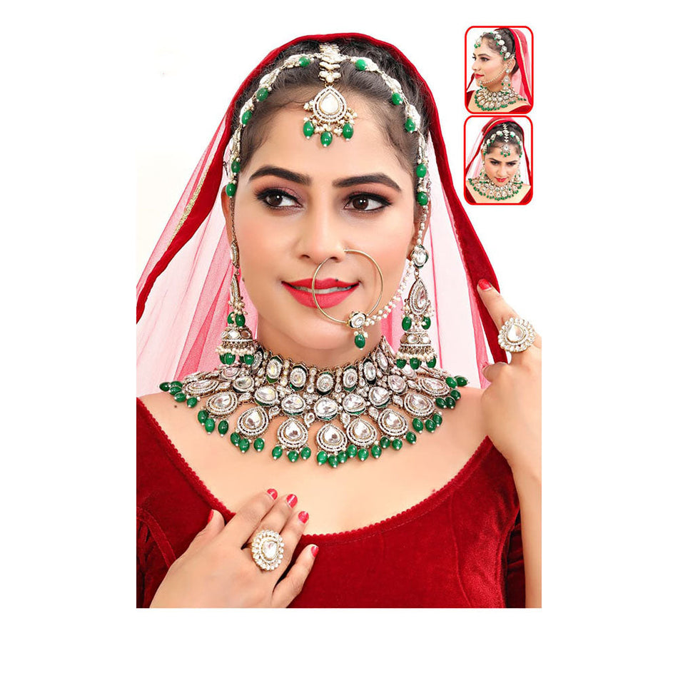 Kundan Choker Necklace in Gold Plated for Bridal Wear | Bridal Jewellery India