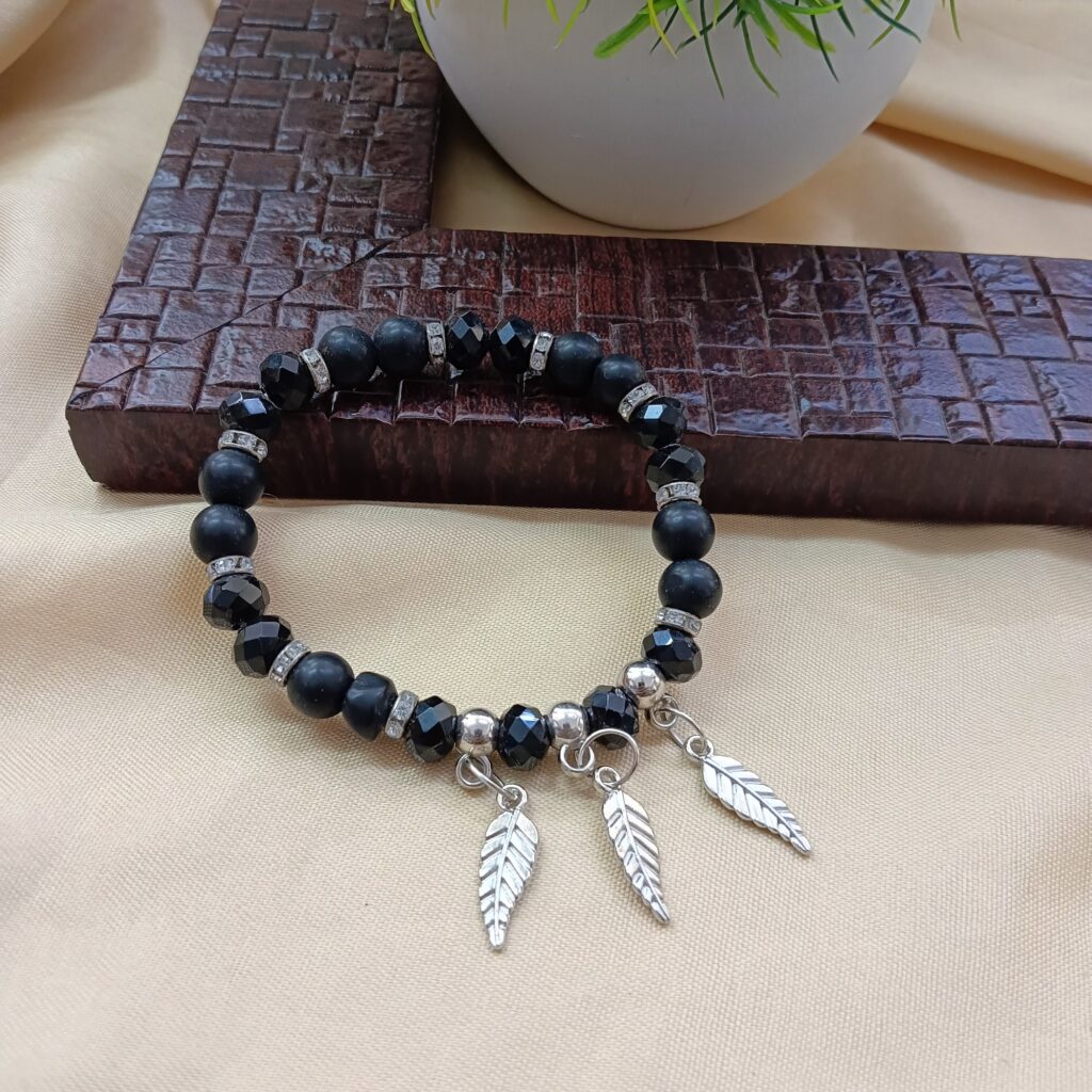 Leaf Charm Bracelet in Sterling Silver | Bridal Jewellery India