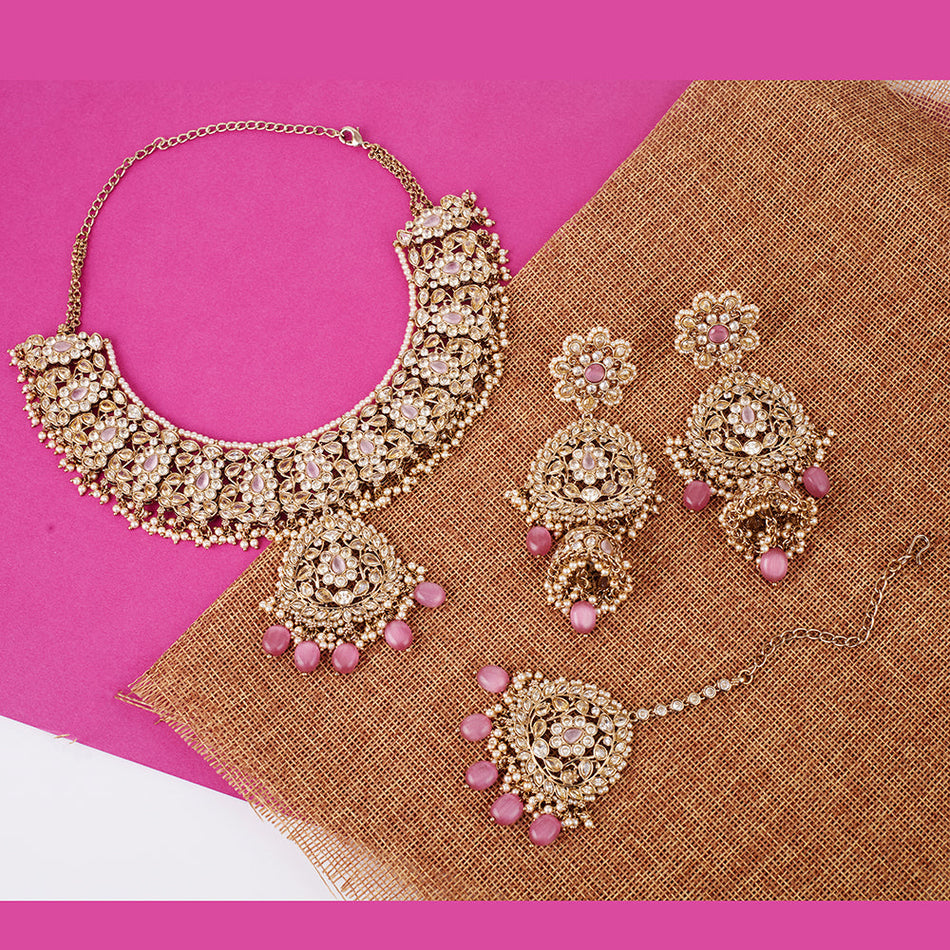 Kundan Choker Necklace in Gold Tone for Women | Bridal Jewellery India