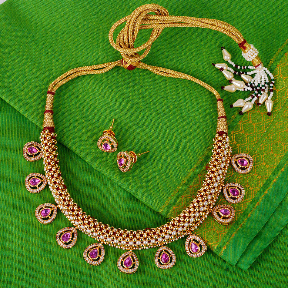 Oval Gold Plated Choker Necklace Women Girls | Bridal Jewellery India