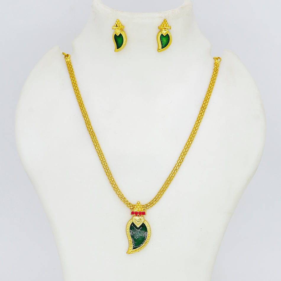 Gold Plated Pota Stone Necklace Set for Bridal | Bridal Jewellery India