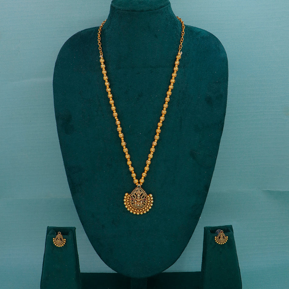 Ethnic Temple Motif Choker in Gold Tone | Bridal Jewellery India