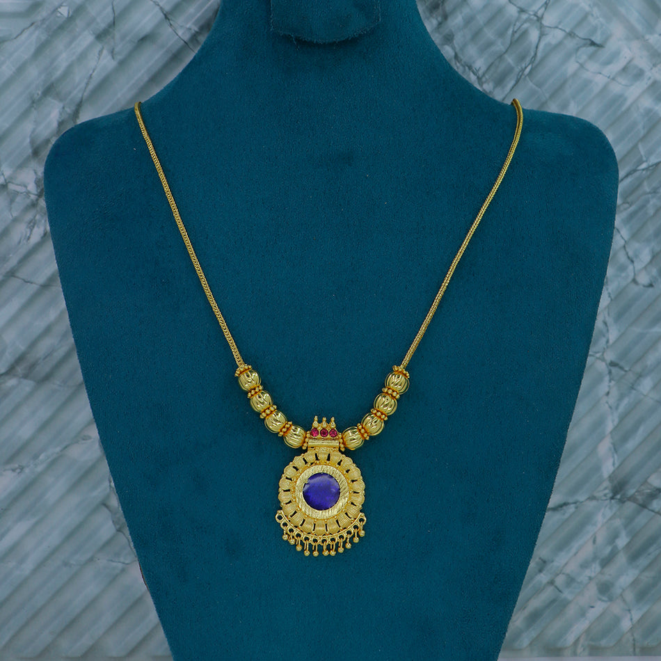 Gold Plated Necklace with Austrian Stones and Pearl | Bridal Jewellery India