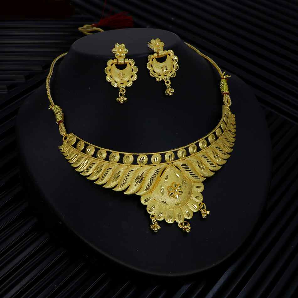 Gold Plated Choker Set in  with Traditional Look for Bridal | Bridal Jewellery India