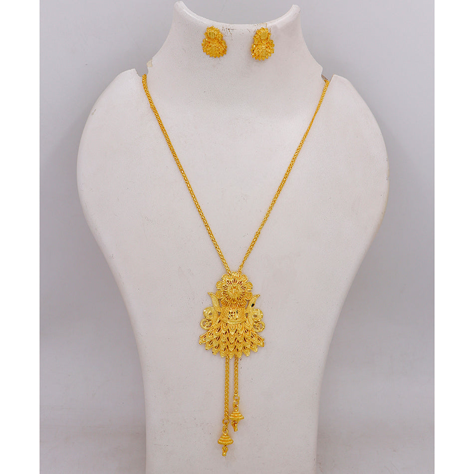 Gold Plated Forming Necklace Set in  Gold Plated | Bridal Jewellery India