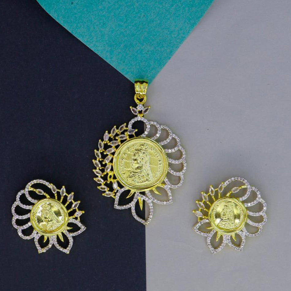 Gold Plated Pendant Set for Occasion | Bridal Jewellery India