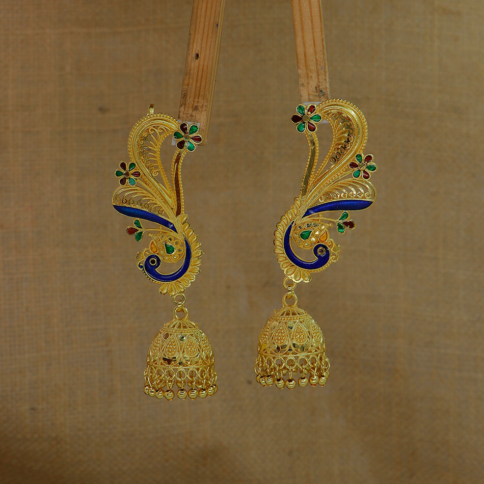 Meenakari Gold Plated Earcuffs for Occasion | Bridal Jewellery India