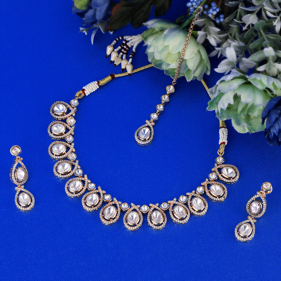 Kundan Choker Necklace in 18K Gold Plated | Bridal Jewellery India