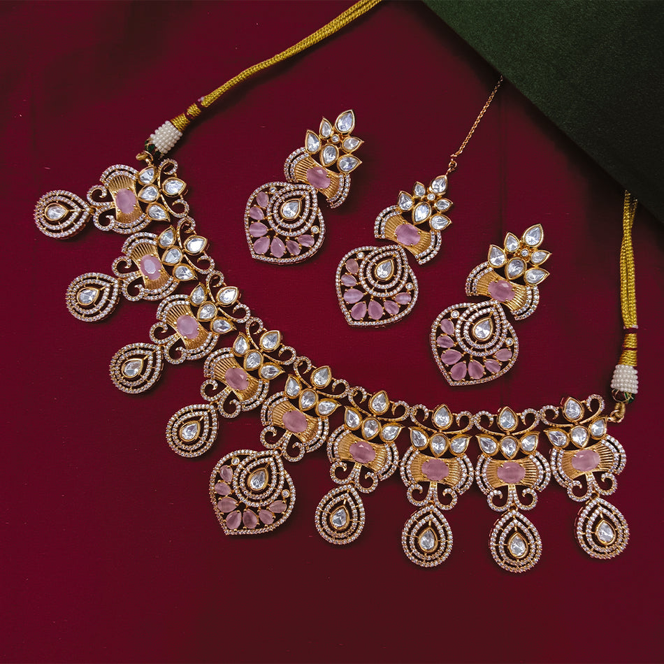 Kundan Necklace in 14K Gold Plated | Bridal Jewellery India