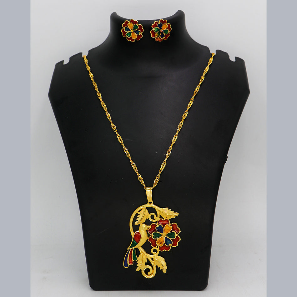 Meenakari Chain Pendants in Gold Tone for Occasion Necklace | Bridal Jewellery India