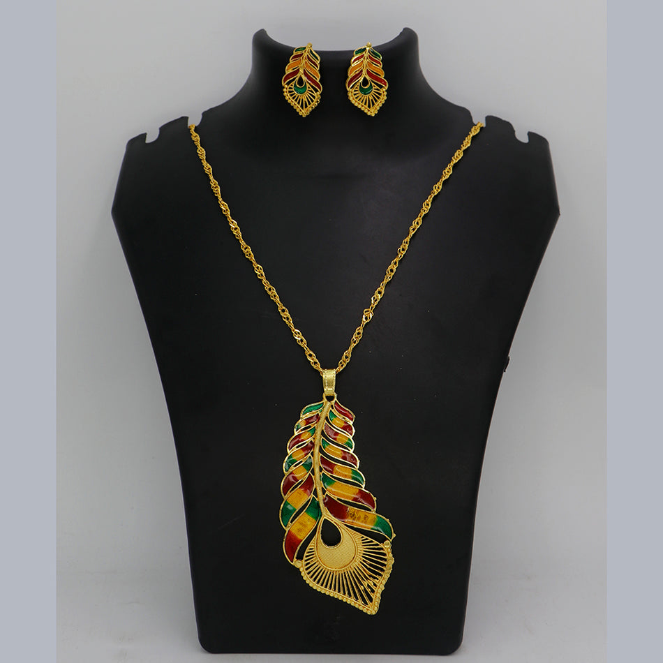 Meenakari Chain Pendants in Gold Tone for Occasion Wear | Bridal Jewellery India