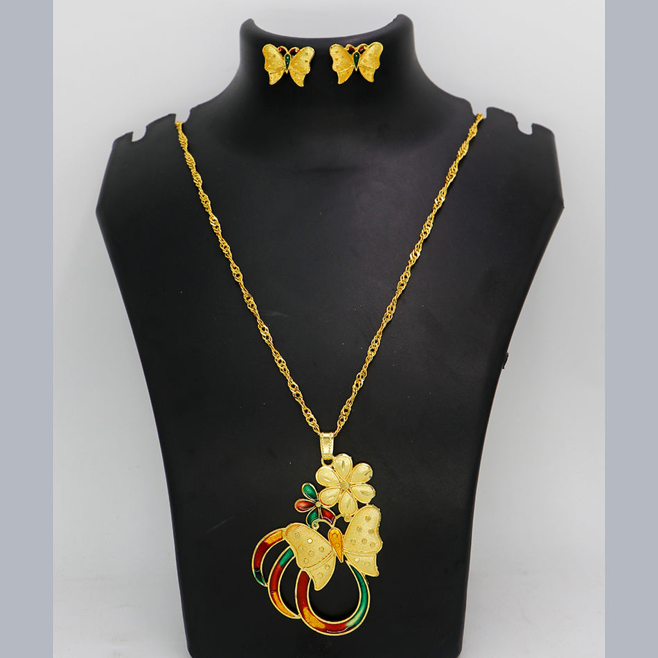Gold Plated Meenakari Chain Pendants | Bridal Jewellery India