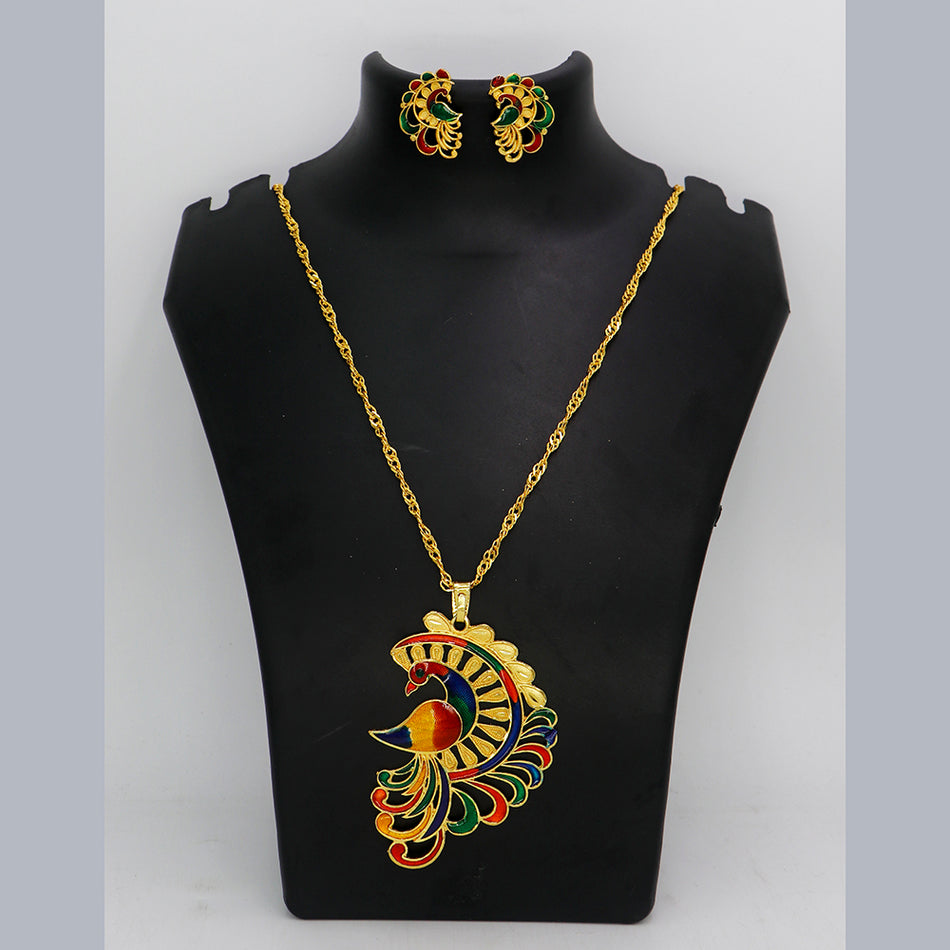 Meenakari Chain Pendants in Gold Tone for Occasion Necklace | Bridal Jewellery India