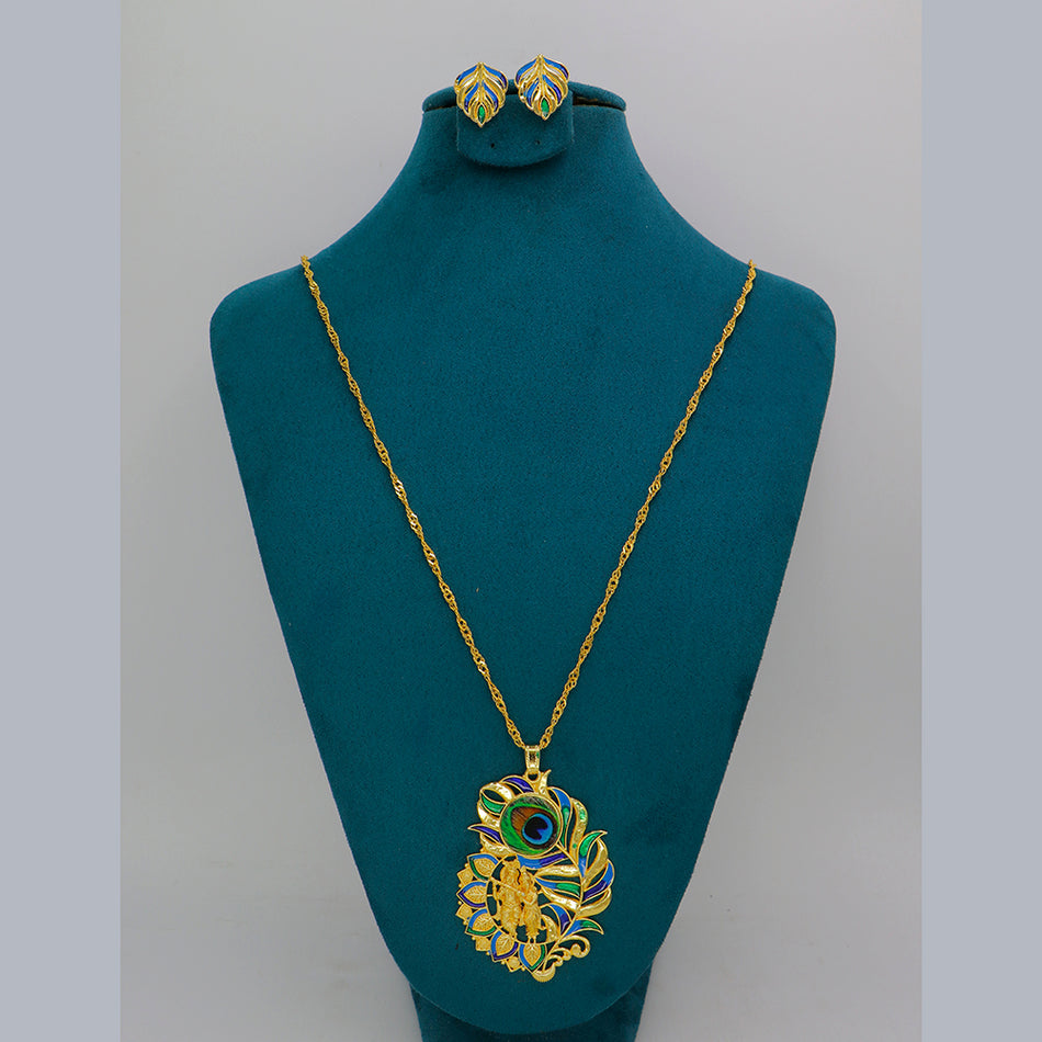 Meenakari Chain Pendants in Gold Tone for Occasion Wear | Bridal Jewellery India