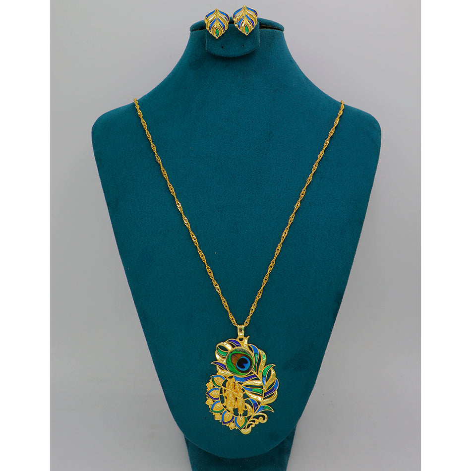Meenakari Chain Necklace Set for Occasion | Bridal Jewellery India