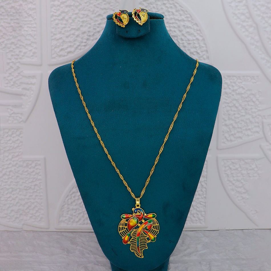 Meenakari Chain Pendants in Gold Tone for Occasion Wear | Bridal Jewellery India