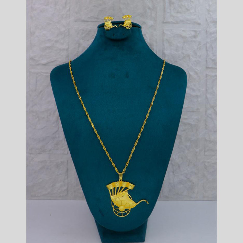 Gold Plated Chain Pendant Set for Occasion Wear | Bridal Jewellery India