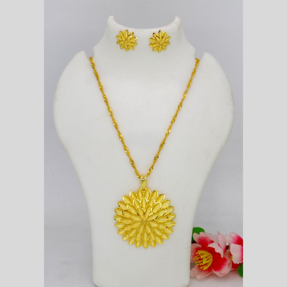 Gold Plated Chain Pendant Set for Occasion Wear | Bridal Jewellery India