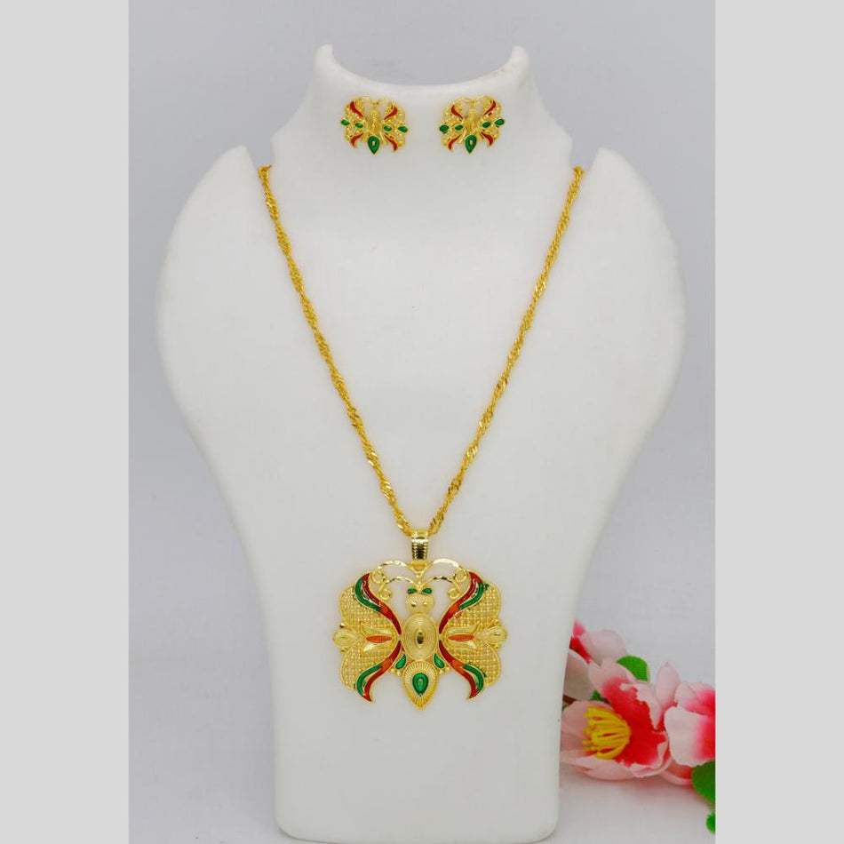 Gold Plated Meenakari Chain Pendants | Bridal Jewellery India