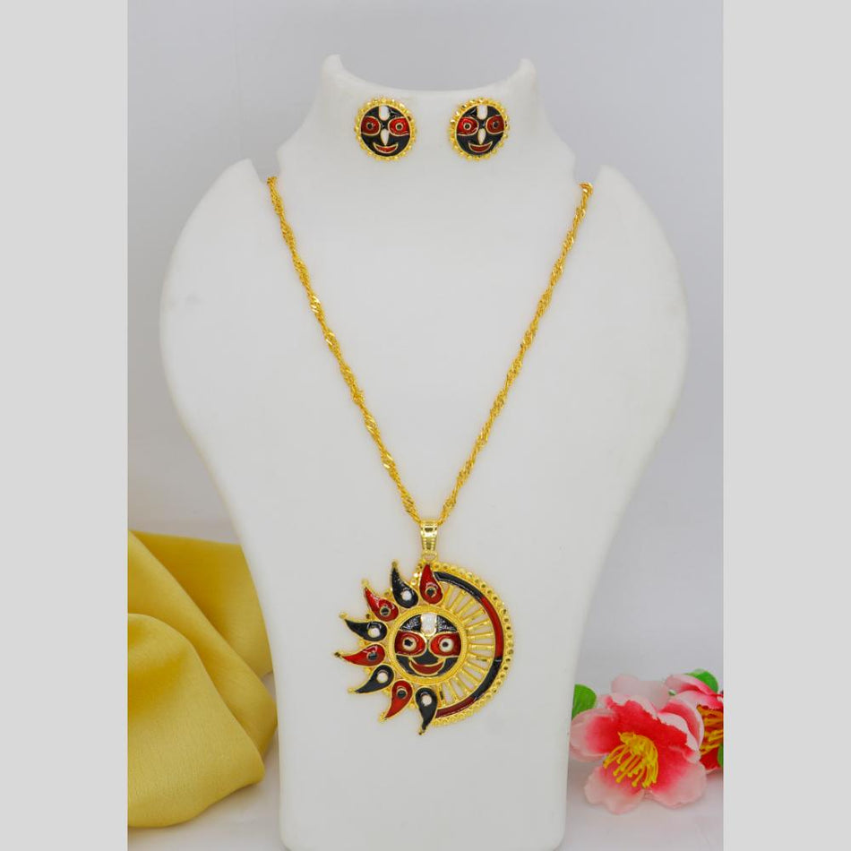 Gold Plated Chain Pendants in Meenakari for Occasion Wear | Bridal Jewellery India