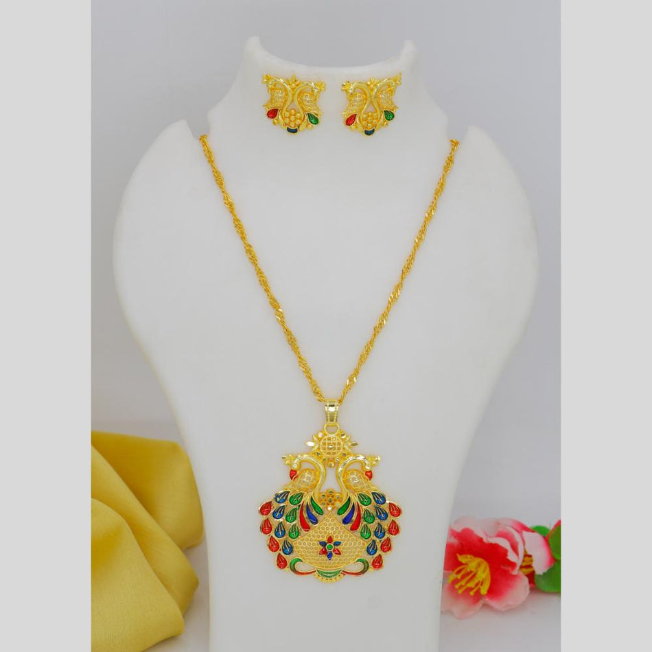 Meenakari Chain Pendants in Gold Tone for Occasion Necklace | Bridal Jewellery India