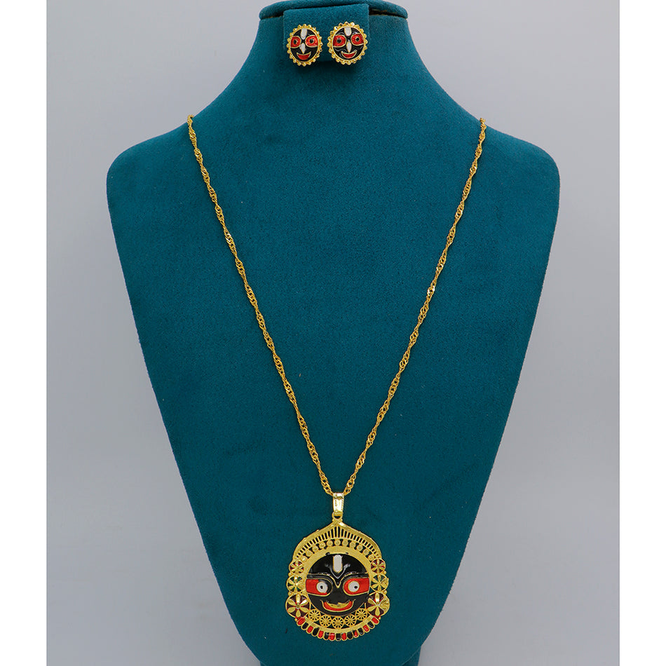 Meenakari Chain Necklace Set in Gold Plated | Bridal Jewellery India