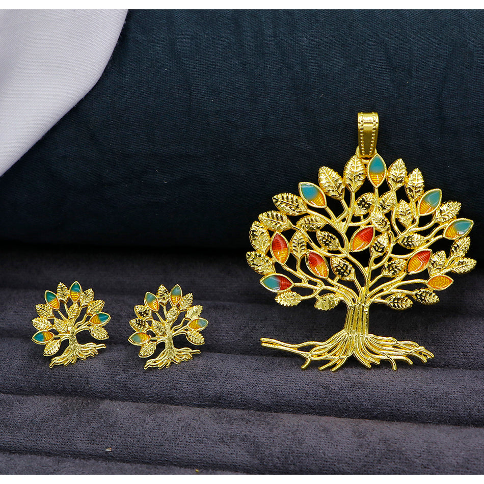 Meenakari Necklace Set in Gold Tone | Bridal Jewellery India