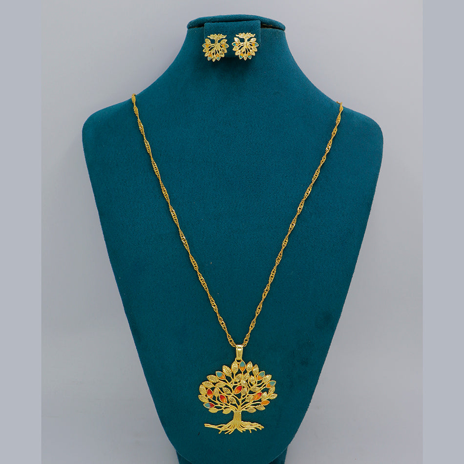 Gold Tone Chain Pendants in Meenakari for Bridal Wear | Bridal Jewellery India