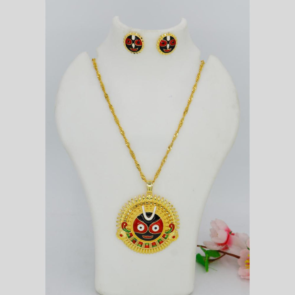Gold Plated Chain Pendant Set for Occasion | Bridal Jewellery India