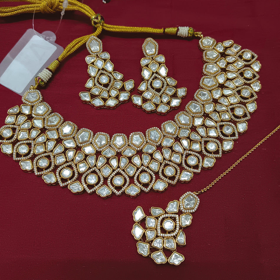 Kundan Choker Necklace in Pure Gold Plated | Bridal Jewellery India