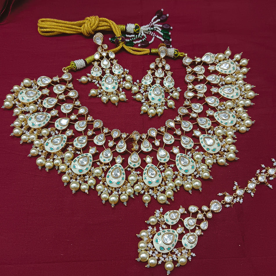 Kundan Necklace in 18K Gold Plated | Bridal Jewellery India